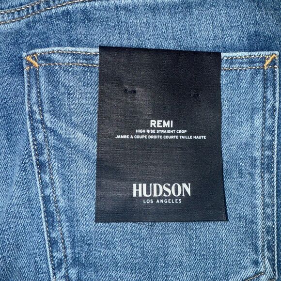 Hudson Remi High Rise Straight Crop Step Fray Hem Jean - Blue 26 - Picture 8 of 11